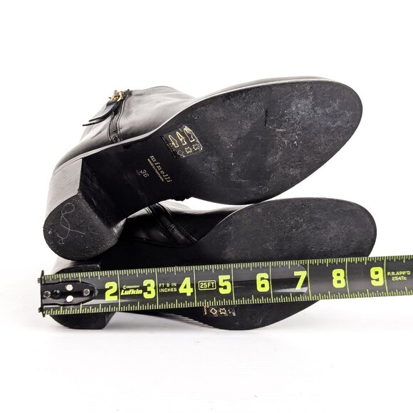 Minelli Women Black Leather Retro Vintage 90s Office Dress Ankle Boots 6US EUR36 - Picture 5 of 7